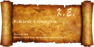 Kubina Erneszta névjegykártya